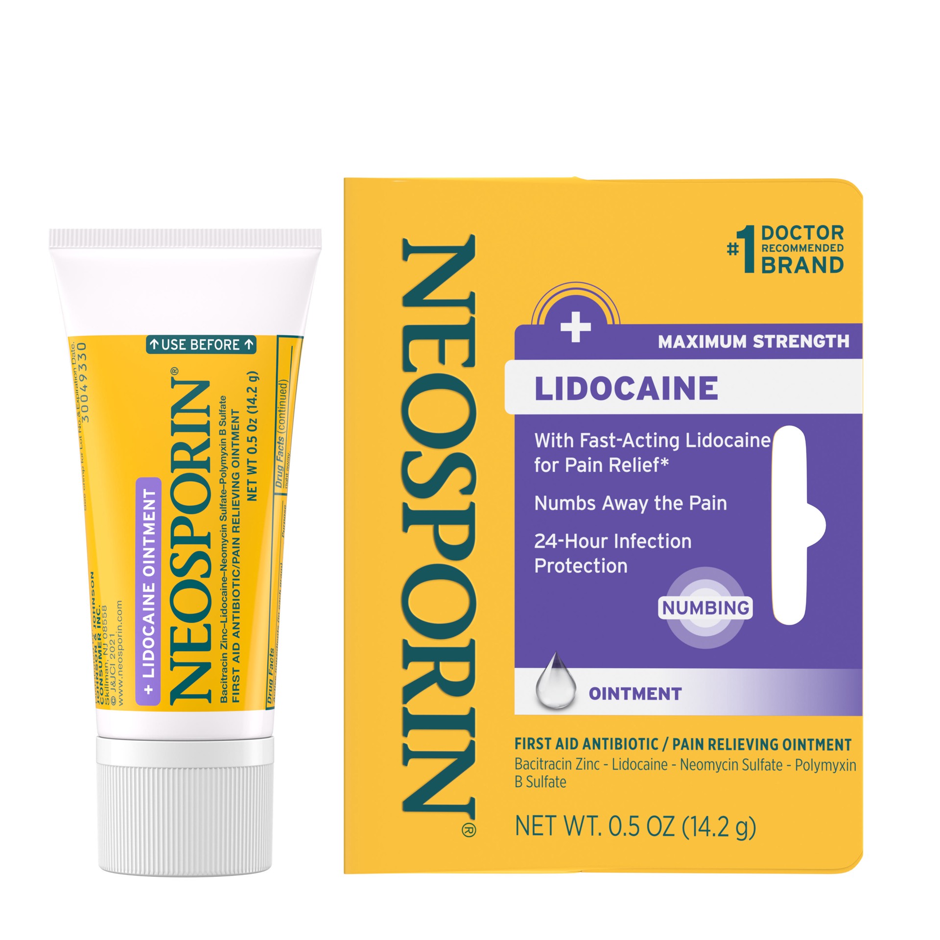 slide 4 of 9, Neosporin + Lidocaine Antibiotic Treatment - 0.5oz, 0.5 oz