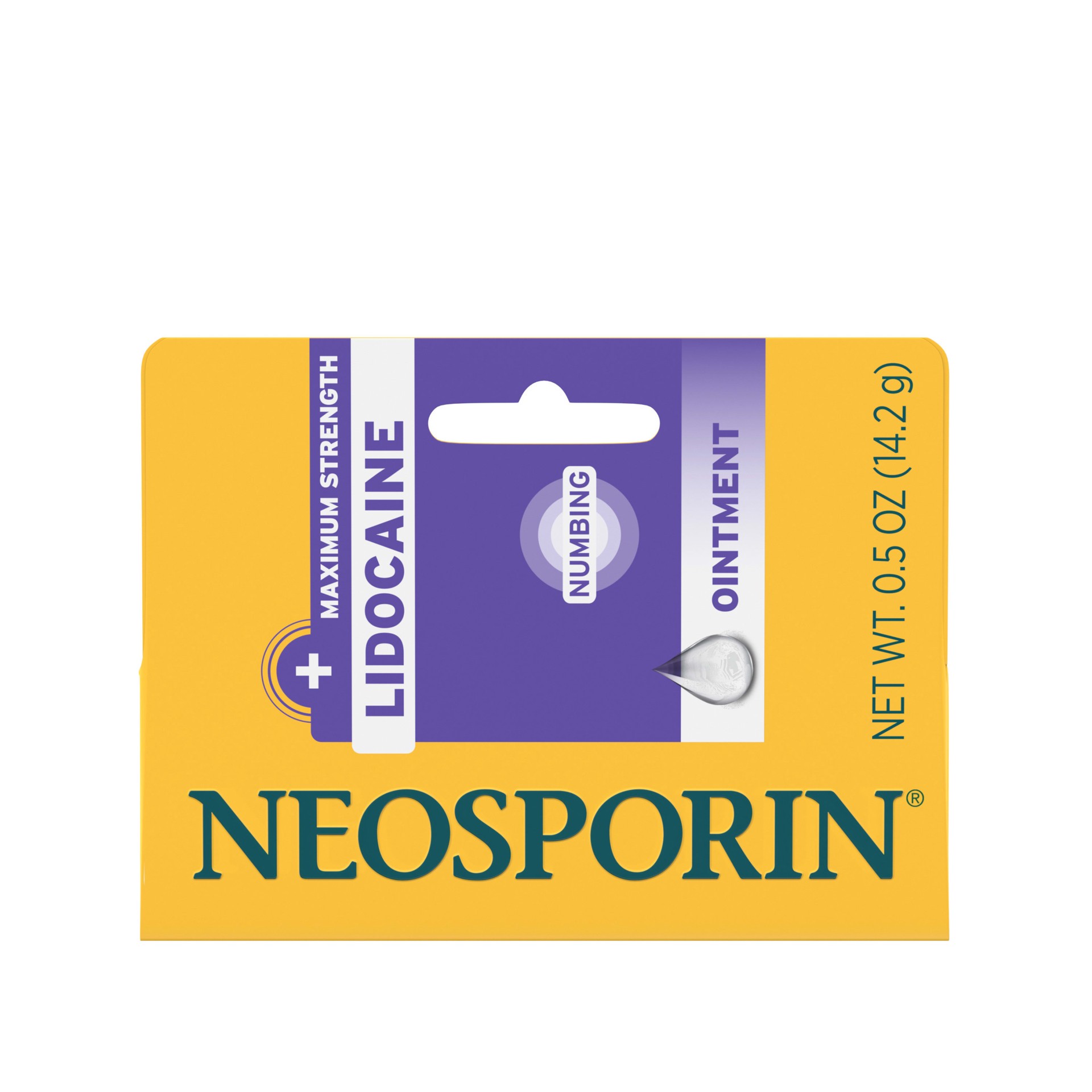 slide 1 of 9, Neosporin + Lidocaine Antibiotic Treatment - 0.5oz, 0.5 oz