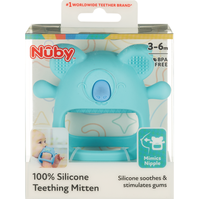 slide 1 of 1, Nuby Silicone Teething Mitten, 1 ct