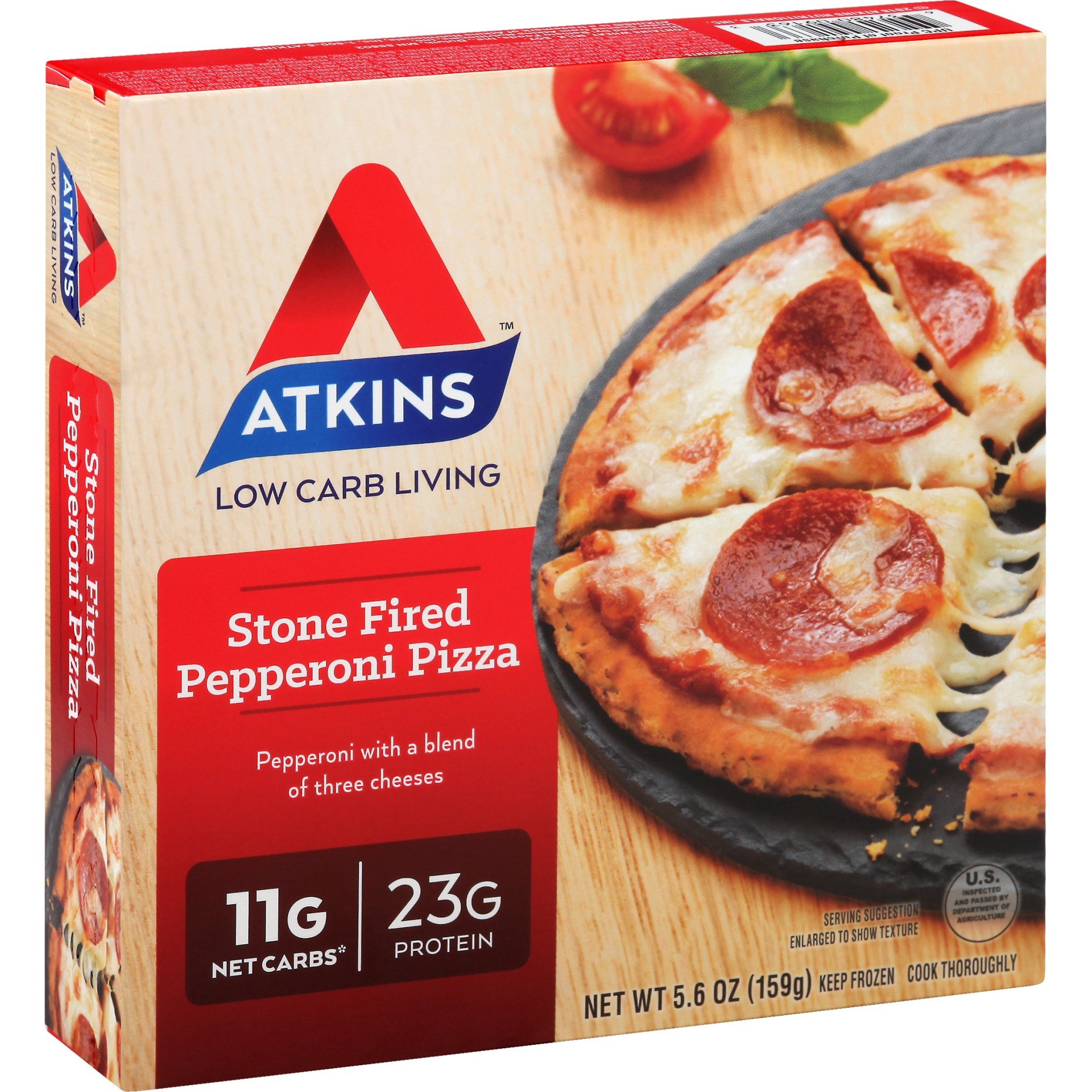 slide 1 of 5, Atkins Pepperoni Pizza, 5.6 oz