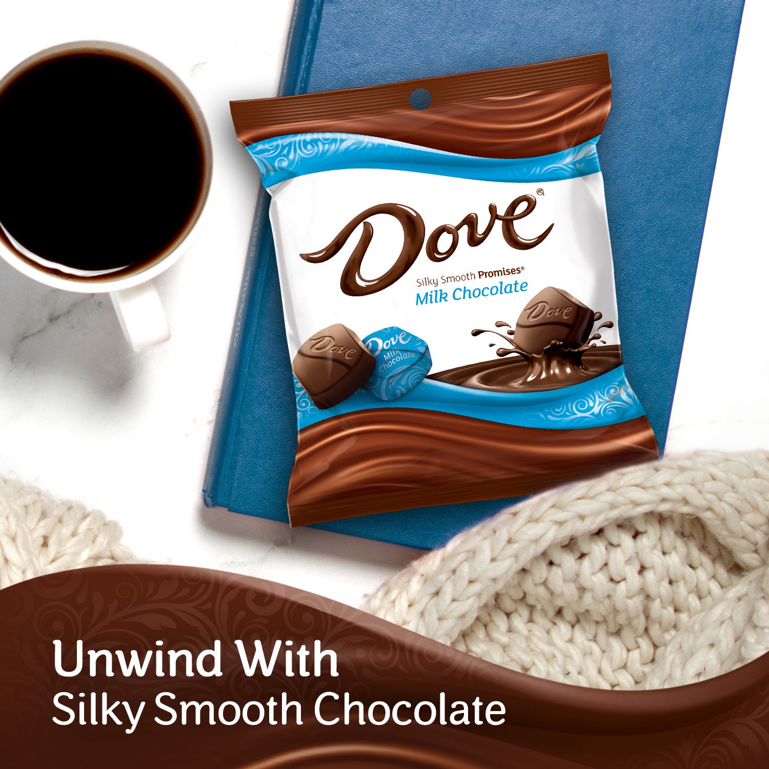 slide 7 of 8, DOVE PROMISES Individually Wrapped Milk Chocolate Candy, 2.26 oz Bag, 2.26 oz