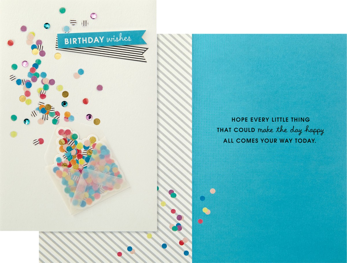 slide 5 of 5, Hallmark Birthday Card (Envelope with Confetti), 1 ct
