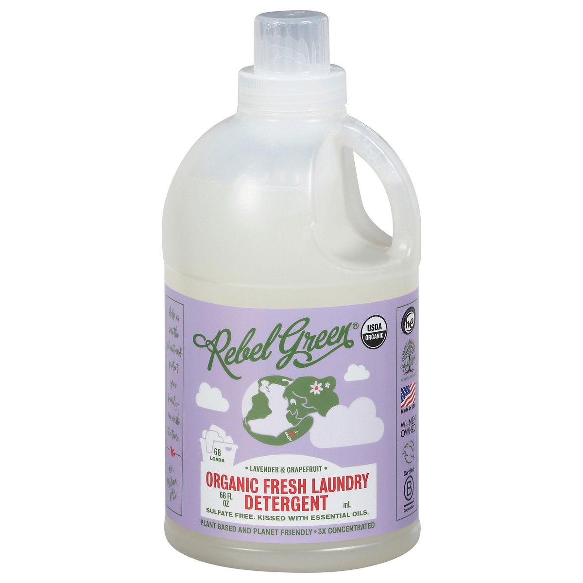 slide 1 of 10, Rebel Green Grapefruit Laundry Det Lavendar, 64 fl oz