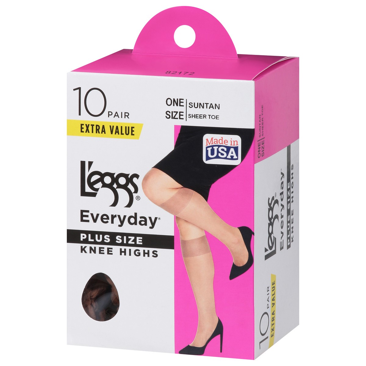 slide 8 of 9, L'eggs Leggs Knee High Pantyhose Suntan Plus, 10 ct