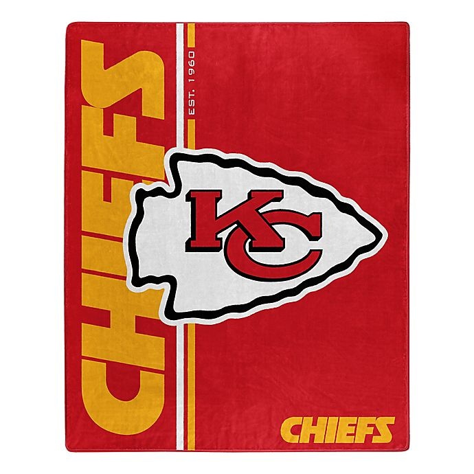 slide 1 of 1, NFL Kansas City Chiefs Royal Plush Raschel Throw, 1 ct