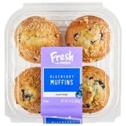 Fresh from Meijer Muffins, Blueberry, 4ct