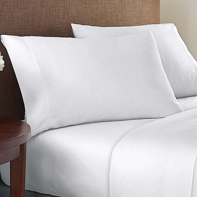 slide 1 of 1, Simply Essential Brushed Cotton Blend 225-Thread-Count Twin XL Sheet Set - White, 1 ct