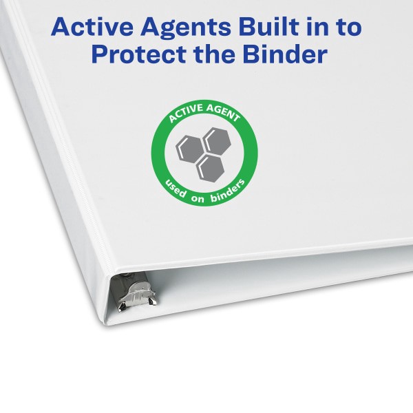slide 3 of 7, Avery Touchguard Protection View 3 Ring Binder, 2"" Slant Rings, Black With Clear View Cover, 1 Binder, 1 ct