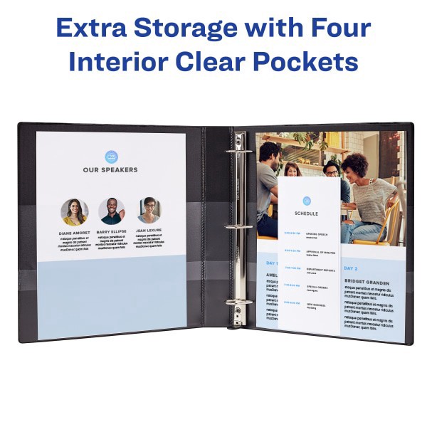 slide 6 of 7, Avery Touchguard Protection View 3 Ring Binder, 2"" Slant Rings, Black With Clear View Cover, 1 Binder, 1 ct