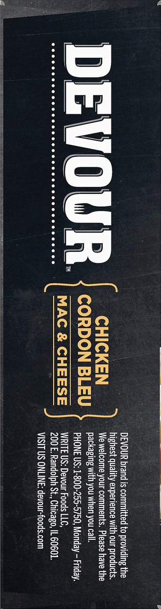slide 7 of 11, DEVOUR Chicken Cordon Bleu Mac & Cheese Frozen Meal, 10.5 oz
