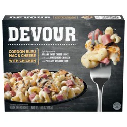 DEVOUR Chicken Cordon Bleu Mac & Cheese Frozen Meal, 10.5 oz Box