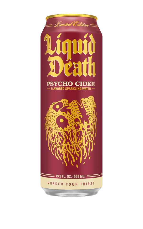 slide 2 of 9, Liquid Death Psycho Cider Sparkling Water, 153.6 fl oz