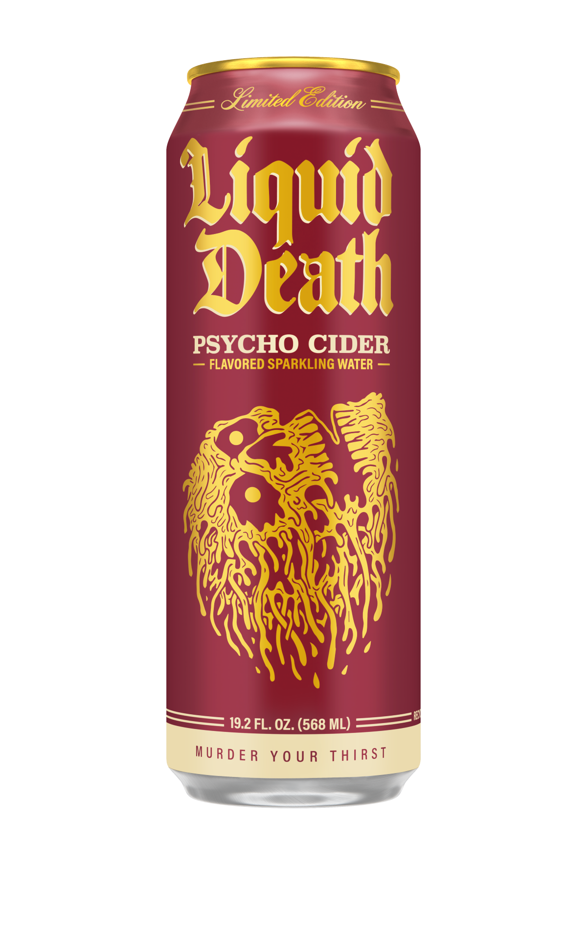 slide 7 of 9, Liquid Death Psycho Cider Sparkling Water, 153.6 fl oz