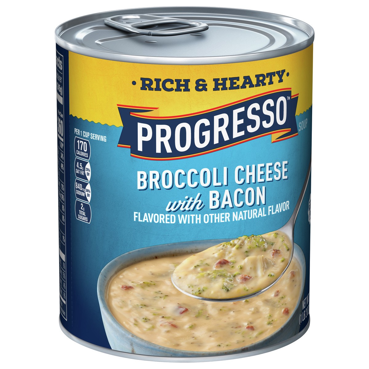 slide 2 of 9, Progresso Rich & Hearty Broccoli Cheese with Bacon, 18 oz