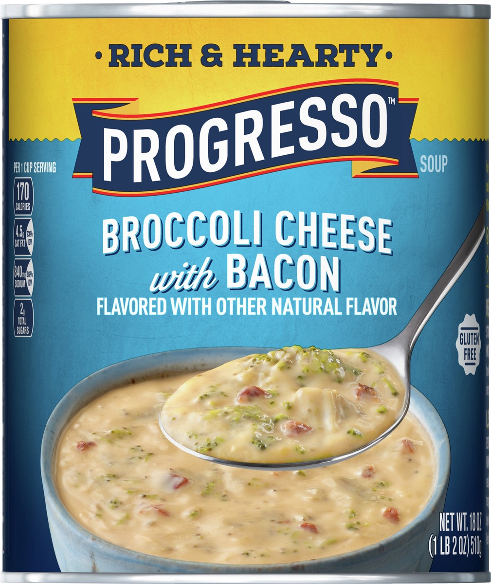 slide 6 of 9, Progresso Rich & Hearty Broccoli Cheese with Bacon, 18 oz