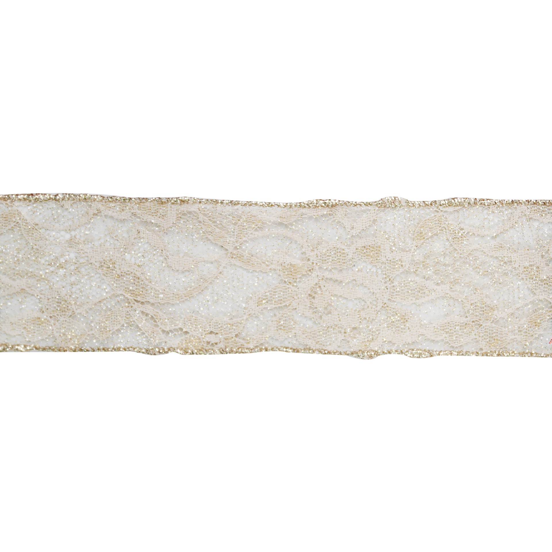 slide 2 of 3, 2.5" X 20ft. Linen Lace Wired Ribbon By Celebrate It, 2.5 in x 20 ft