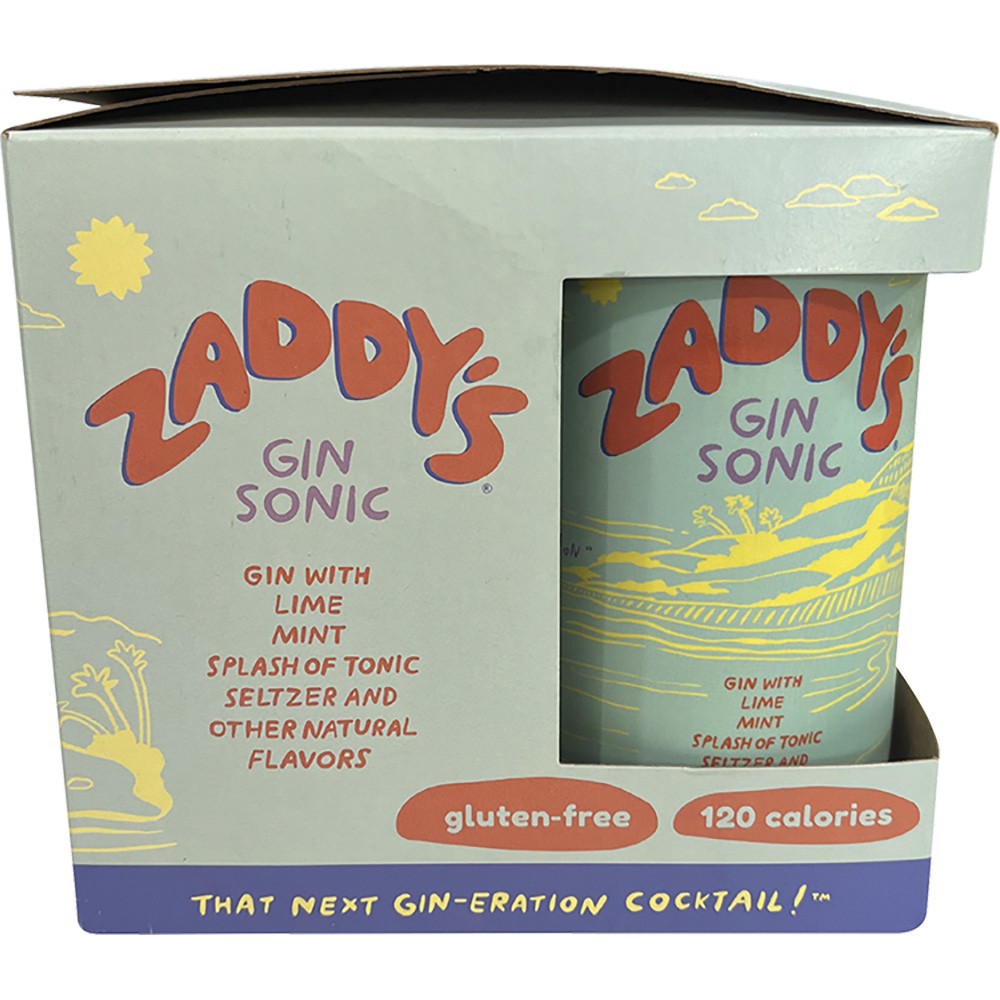 slide 1 of 1, Zaddy's Gin Sonic, 4 ct; 12 oz