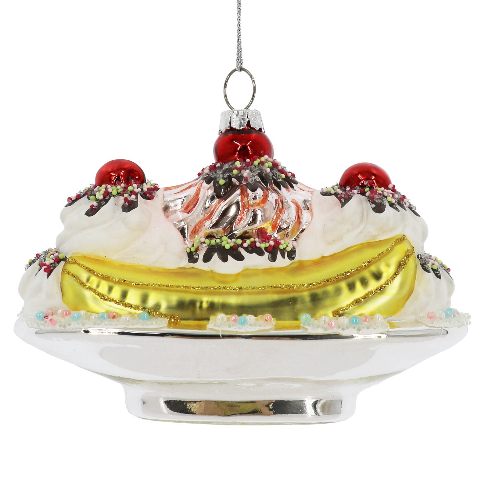 slide 2 of 4, 4.5" Glass Banana Split Ornament By Ashland, 4.5 in