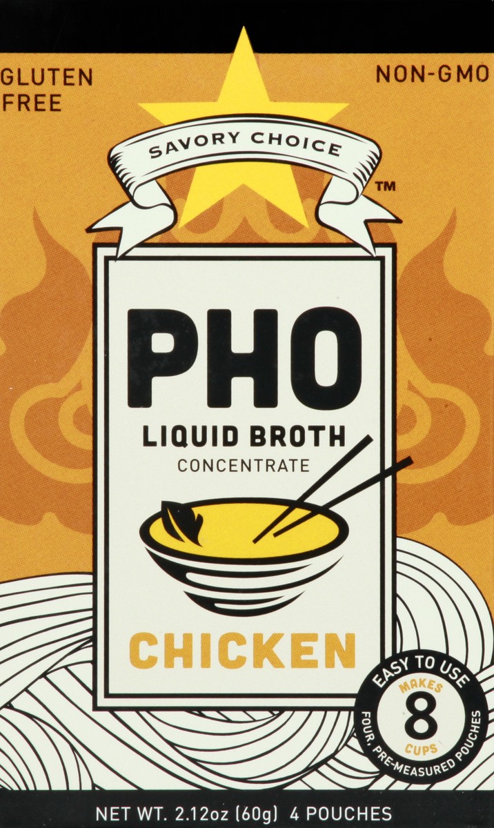 slide 9 of 9, Savory Choice Pho Chicken Liquid Broth Concentrate 4 ea, 4 ct