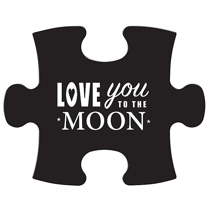 slide 1 of 3, WallVerbs Mix & Match Puzzle Wall Art Love You to the Moon and Back'' Piece In Black'', 1 ct