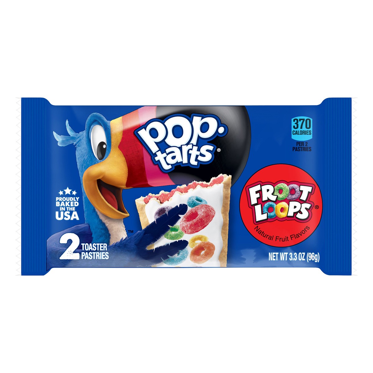 slide 1 of 10, Pop-Tarts Toaster Pastries, Frosted Froot Loops, 3.3 oz, 2 Count, 3.3 oz
