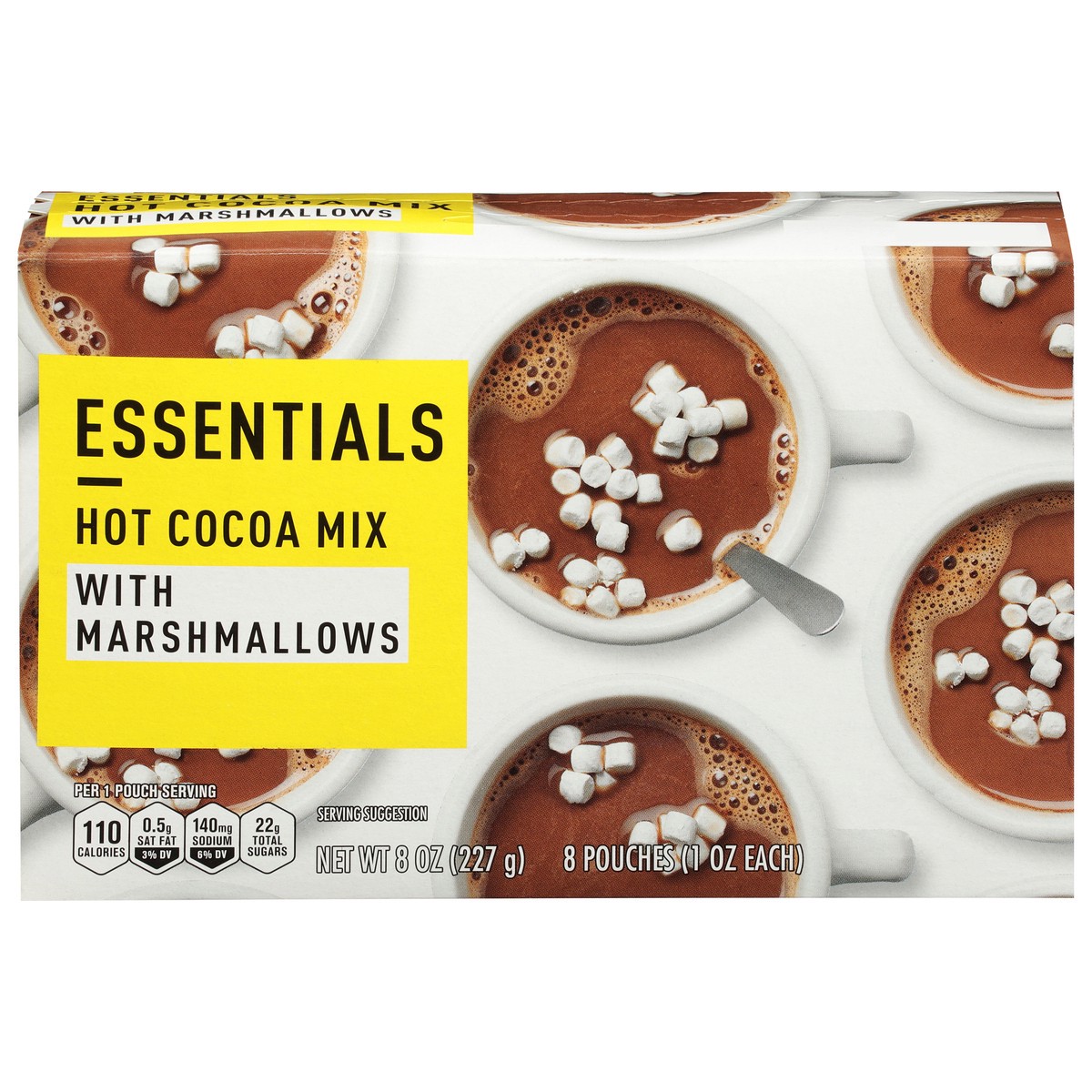 slide 1 of 1, Essentials Hot Cocoa Mix with Marshmallows, 8 ct; 1 oz