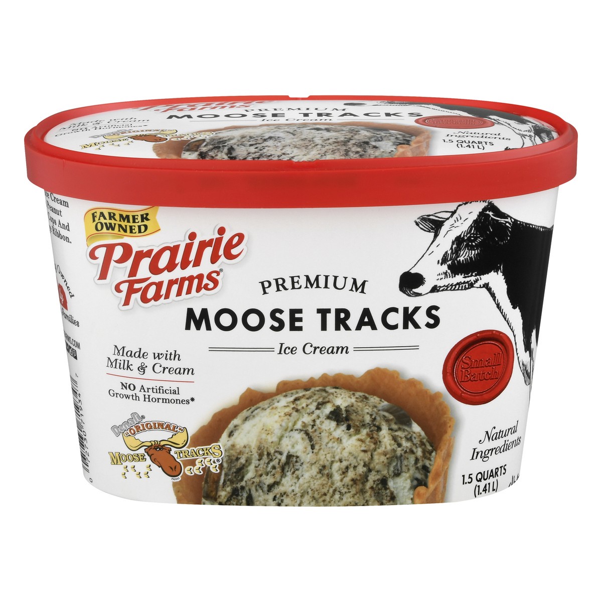 slide 1 of 1, Prairie Farms Premium Moose Tracks Ice Cream 1.5 qt, 1.5 qt