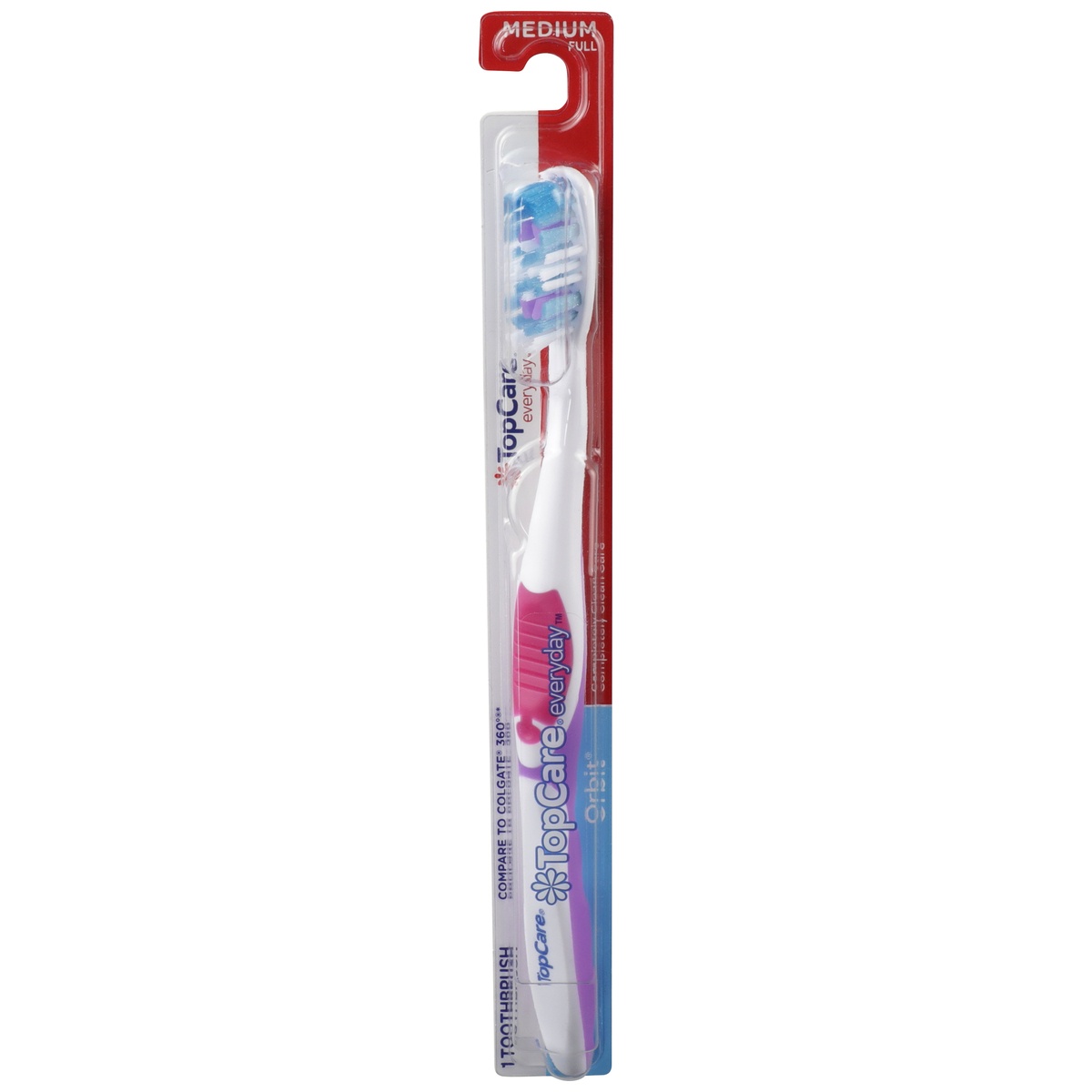 slide 1 of 1, TopCare Top Care Orbit Toothbrush - Medium, 1 ct