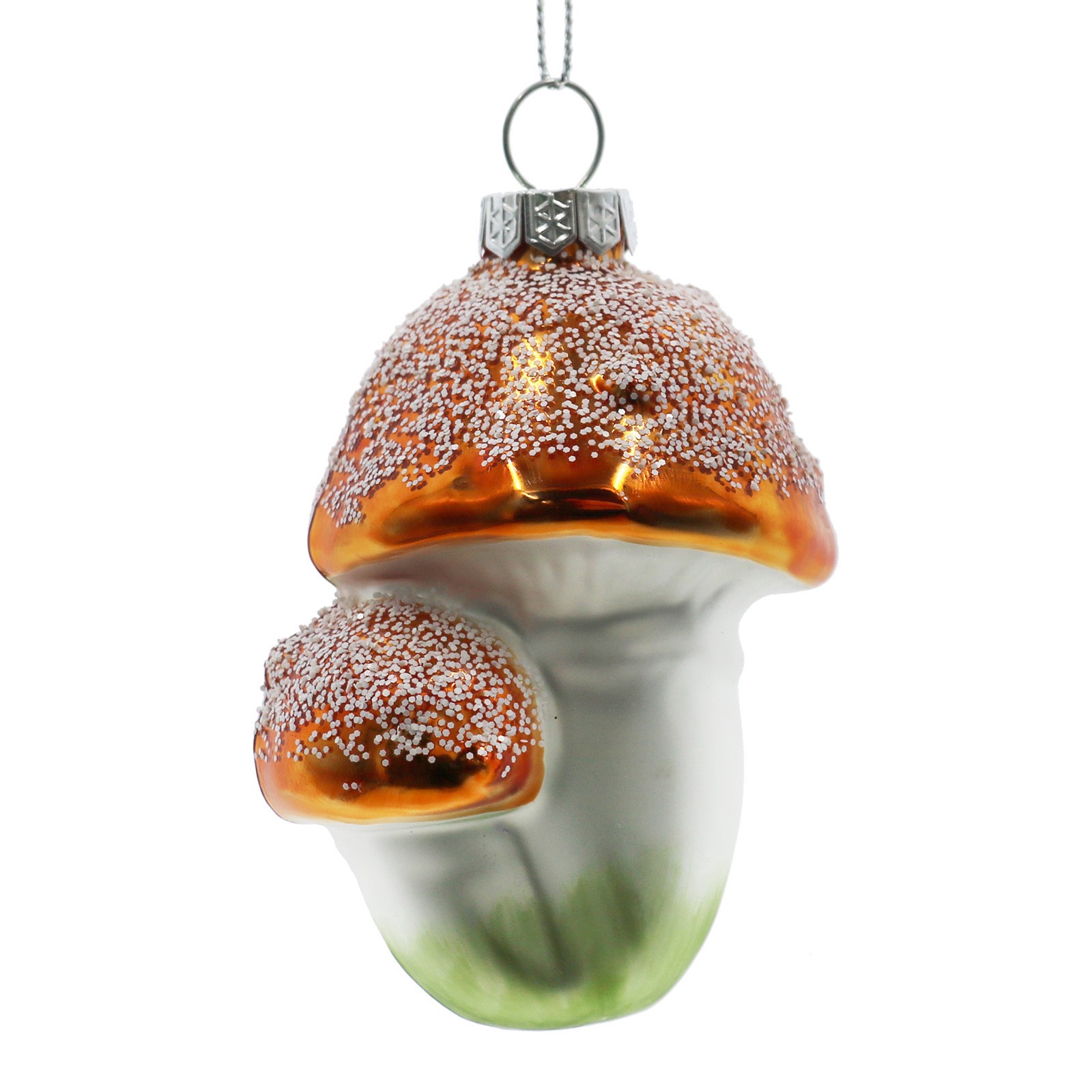 slide 3 of 3, 3.5" Gold & White Mushroom Glass Ornament By Ashland, 2.25 in x 2 in x 3.5 in