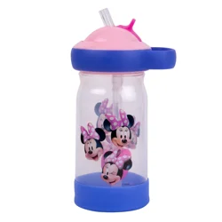 First Years Minnie Mouse Sip & See Toddler Water Bottle with Floating Charm, 12 oz