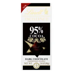Lindt Excellence 95% Cocoa Exquisitely Intense Cocoa Flavor Dark Chocolate 2.8 oz