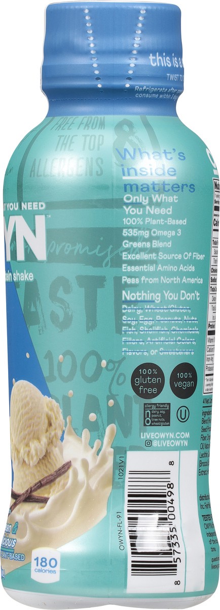 slide 9 of 12, OWYN Smooth Vanilla Plant-based Protein Drink, 12 fl oz