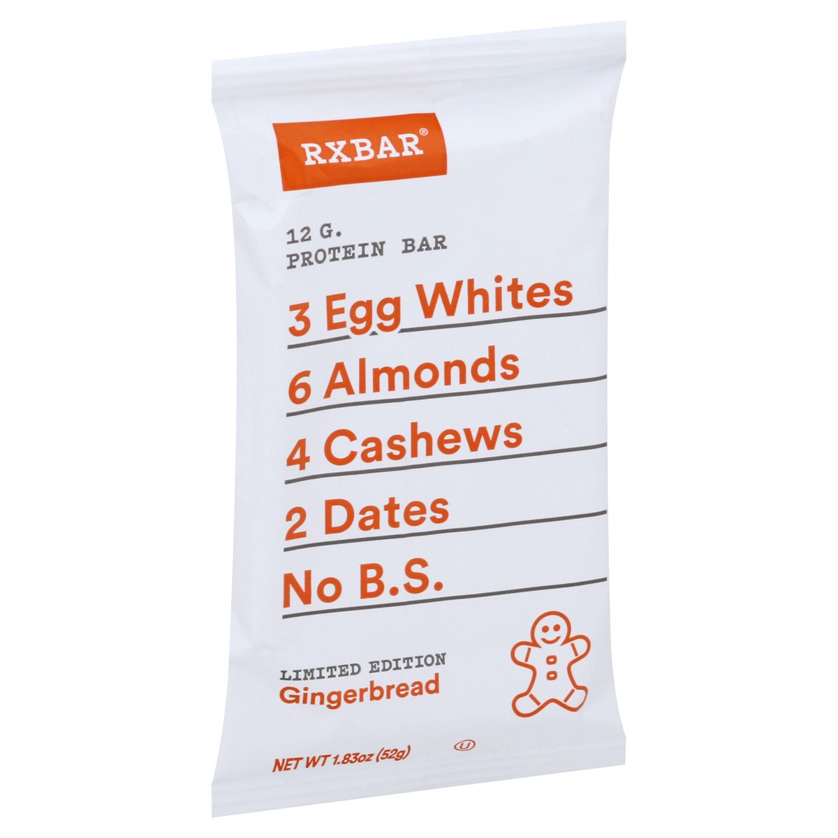 slide 10 of 10, RXBAR Protein Bar, Gingerbread, 1.83 oz, 1.83 oz