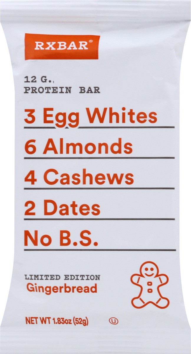 slide 6 of 10, RXBAR Protein Bar, Gingerbread, 1.83 oz, 1.83 oz