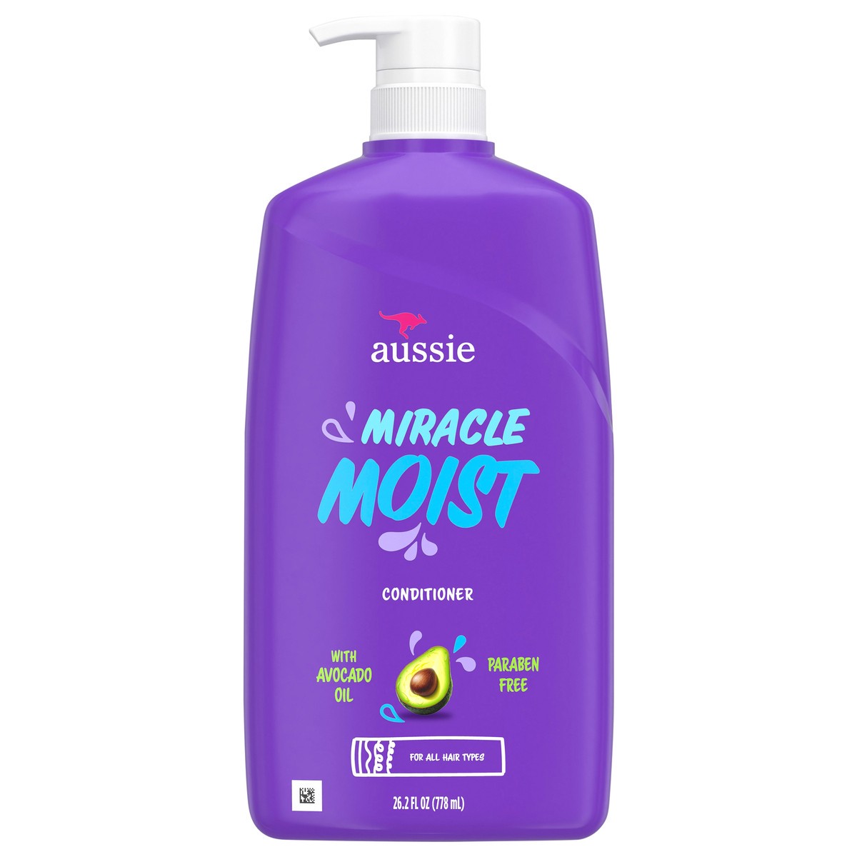 slide 1 of 3, Aussie Miracle Moist Hair Conditioner for All Hair Types, Moisturizing, Paraben-Free, 26.2 fl oz, 26.2 fl oz
