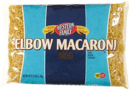 slide 1 of 1, Western Family Elbow Macaroni Noodles, 48 oz