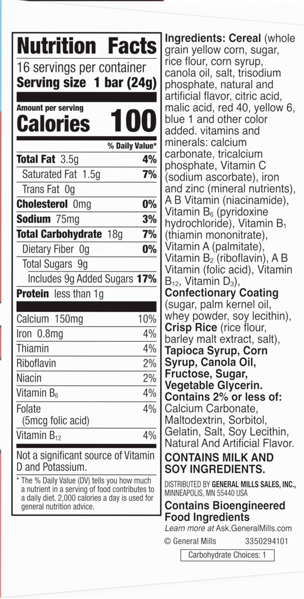 slide 8 of 9, Trix Breakfast Cereal Treat Bars, Value Pack, 16 ct , 16 ct