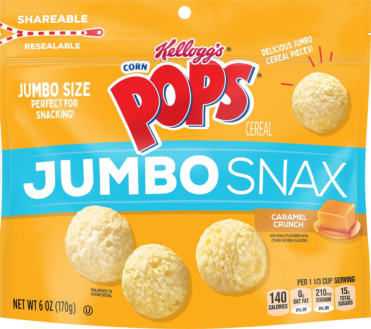 slide 1 of 11, Corn Pops Jumbo Snax Caramel Crunch Cereal 6 oz, 6 oz