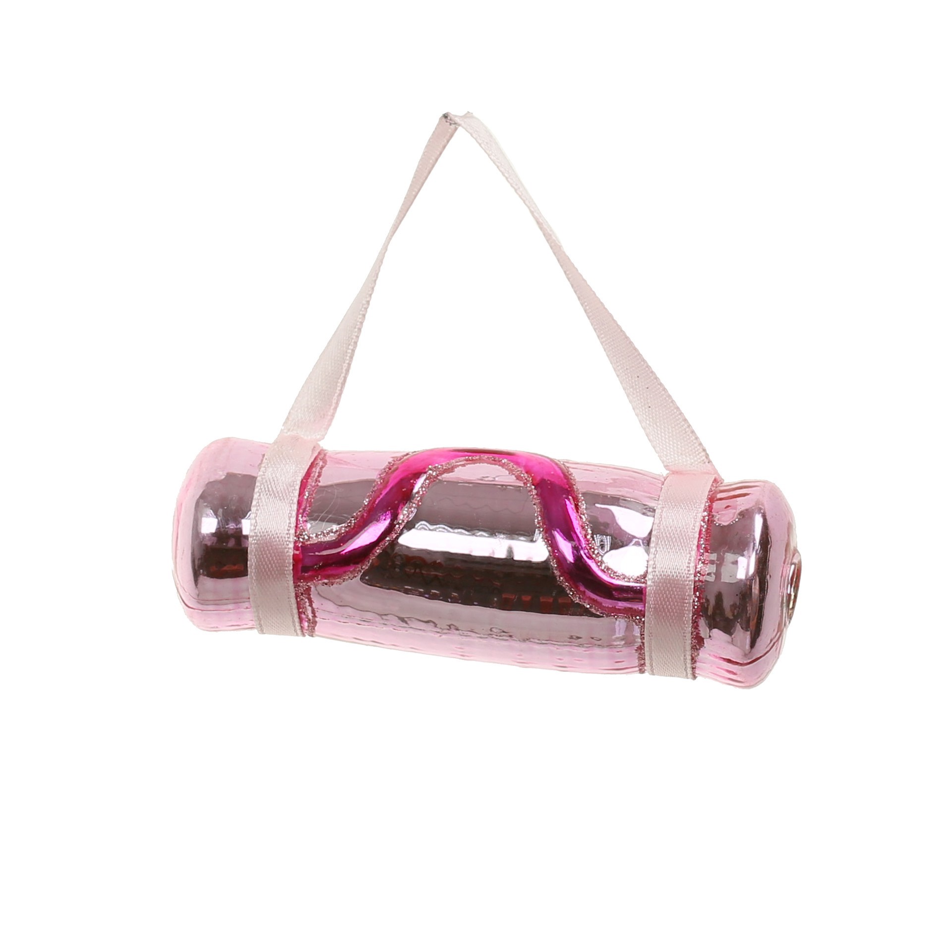 slide 3 of 4, 3.75" Pink Glass Yoga Mat Ornament By Ashland, 3.75 in