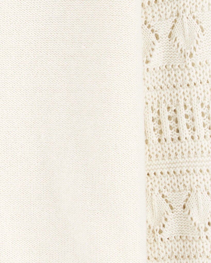 slide 2 of 2, Oshkosh Kid Crochet Button-Front Cardigan Sweater Cream 6-6X, 1 ct