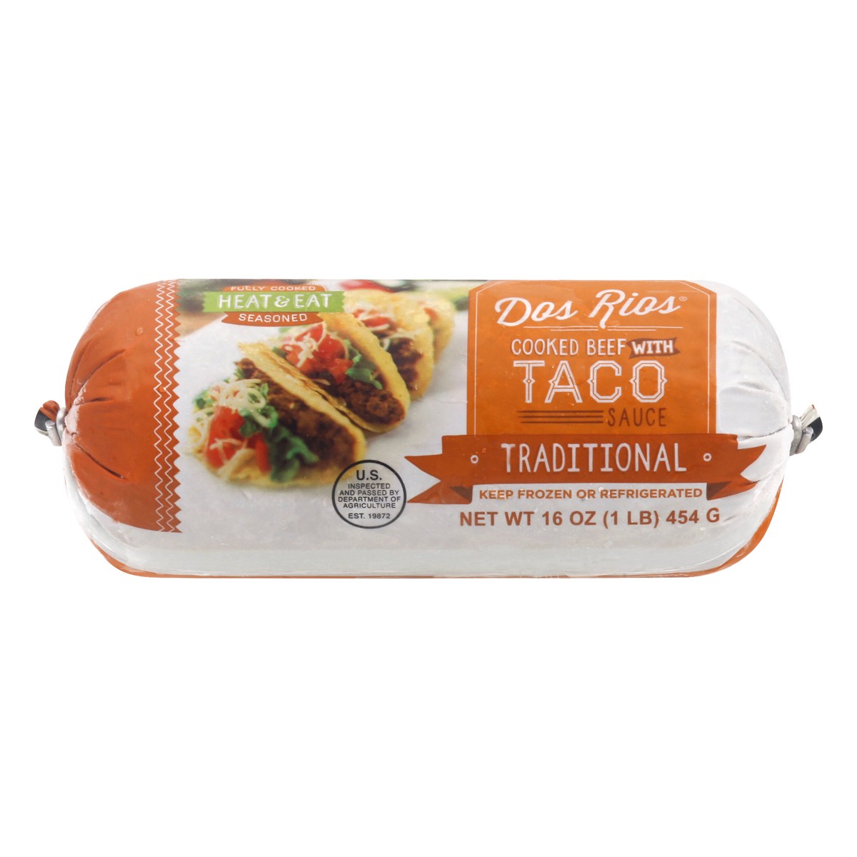 slide 8 of 13, Dos Rios Traditional Cooked Beef with Taco Sauce 16 oz, 16 oz