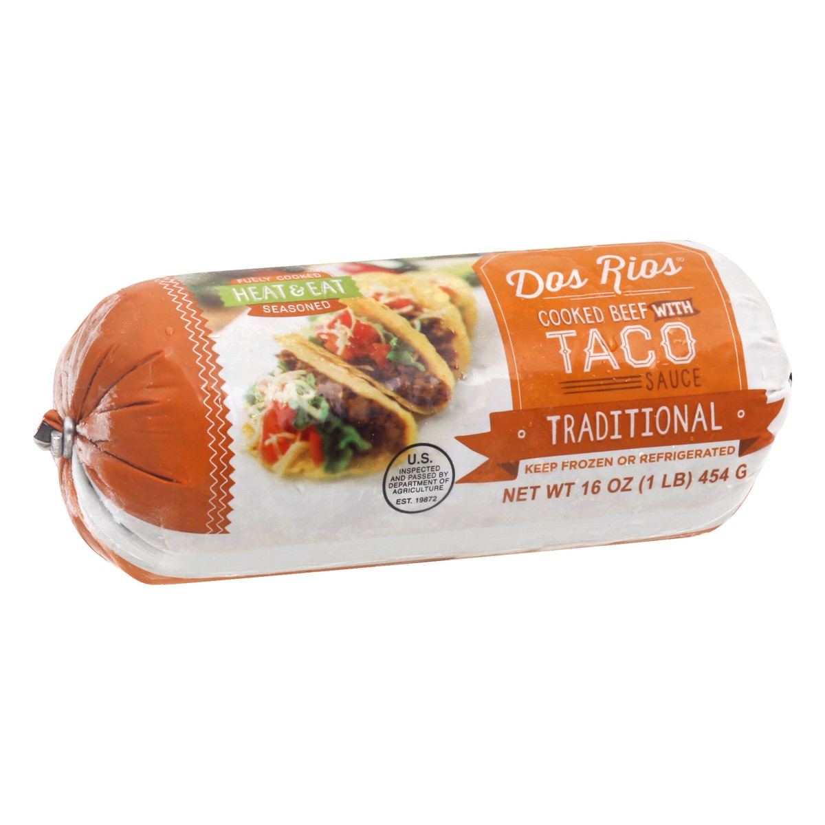 slide 11 of 13, Dos Rios Traditional Cooked Beef with Taco Sauce 16 oz, 16 oz