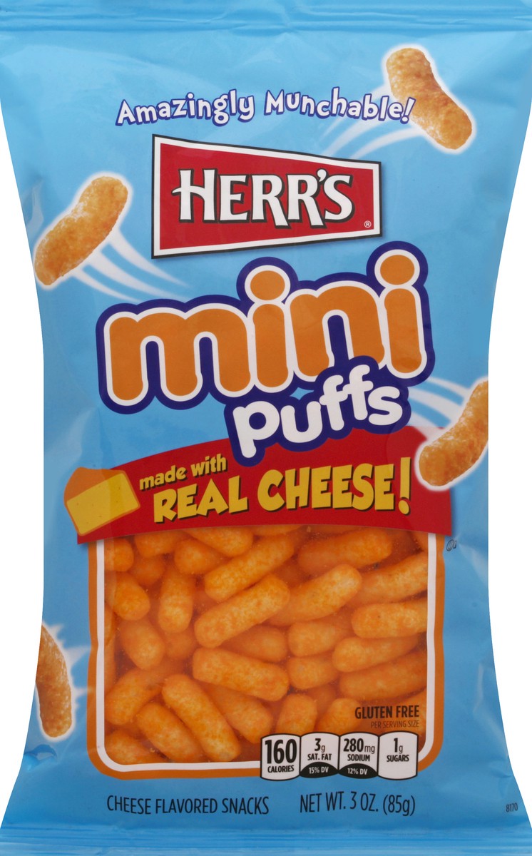 slide 7 of 8, Herr's Single Serve Mini Cheese Curls, 3 oz