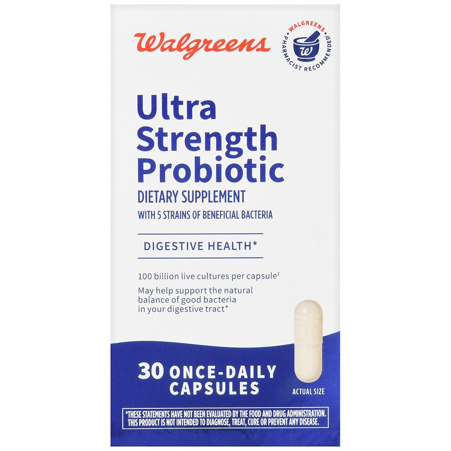 slide 2 of 5, Walgreens Ultra Strength Probiotic Once-Daily Capsules, 30 ct