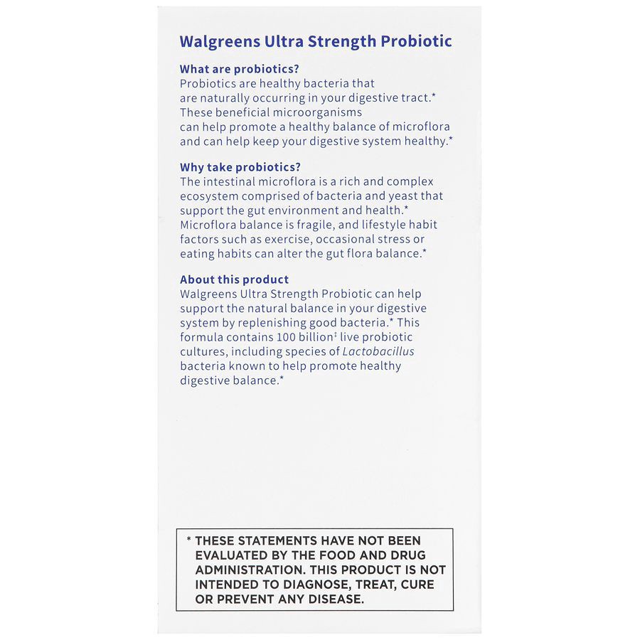 slide 3 of 5, Walgreens Ultra Strength Probiotic Once-Daily Capsules, 30 ct