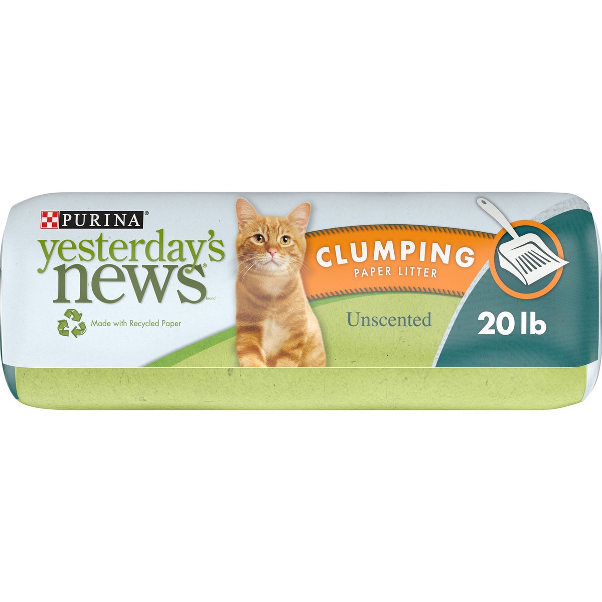 slide 4 of 9, Purina Yesterday's News Clumping Paper Litter, Unscented, 20 lb