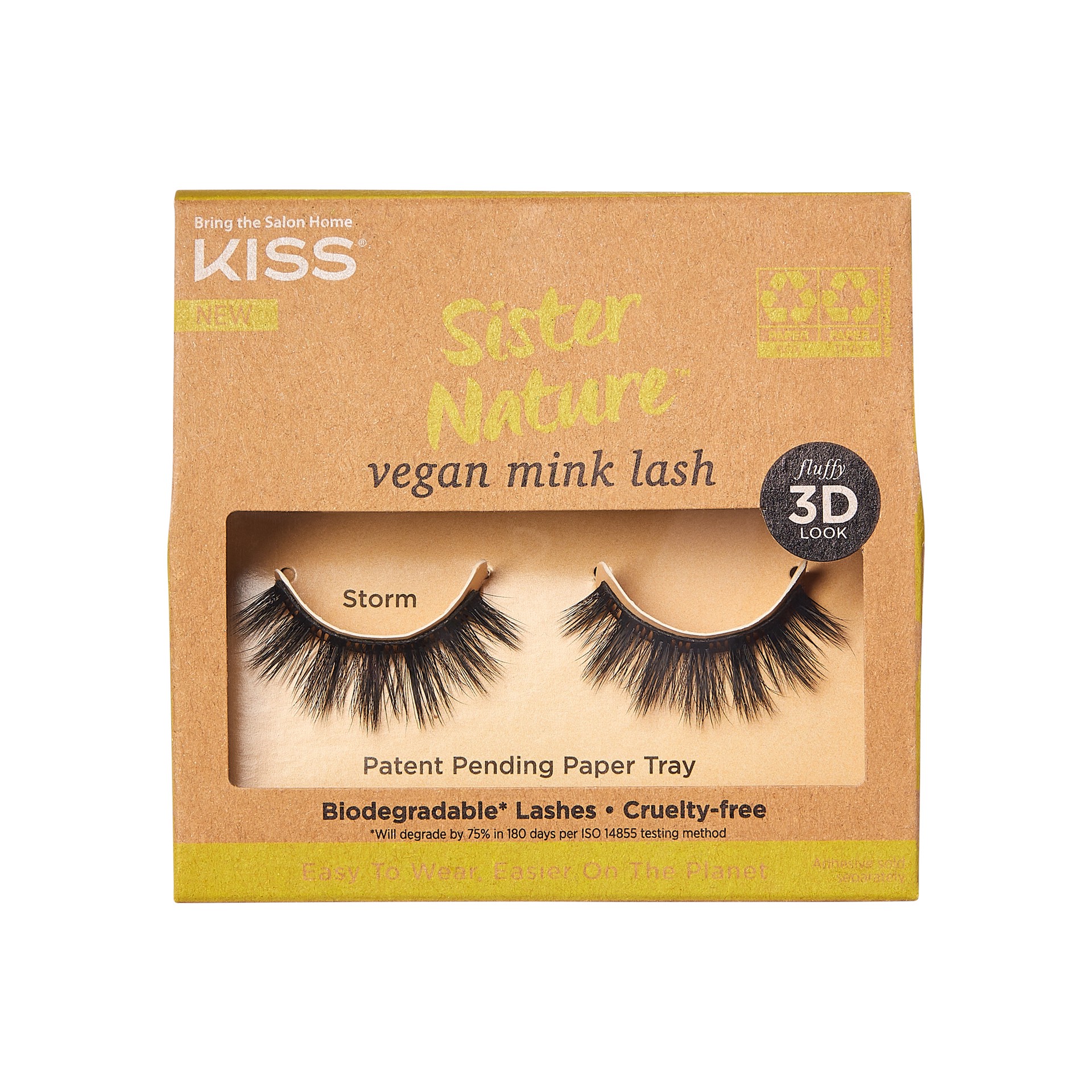slide 1 of 5, KISS Sister Nature Vegan Mink False Eyelashes, Style Storm, Biodegradable, 1 Pair, 1 cnt