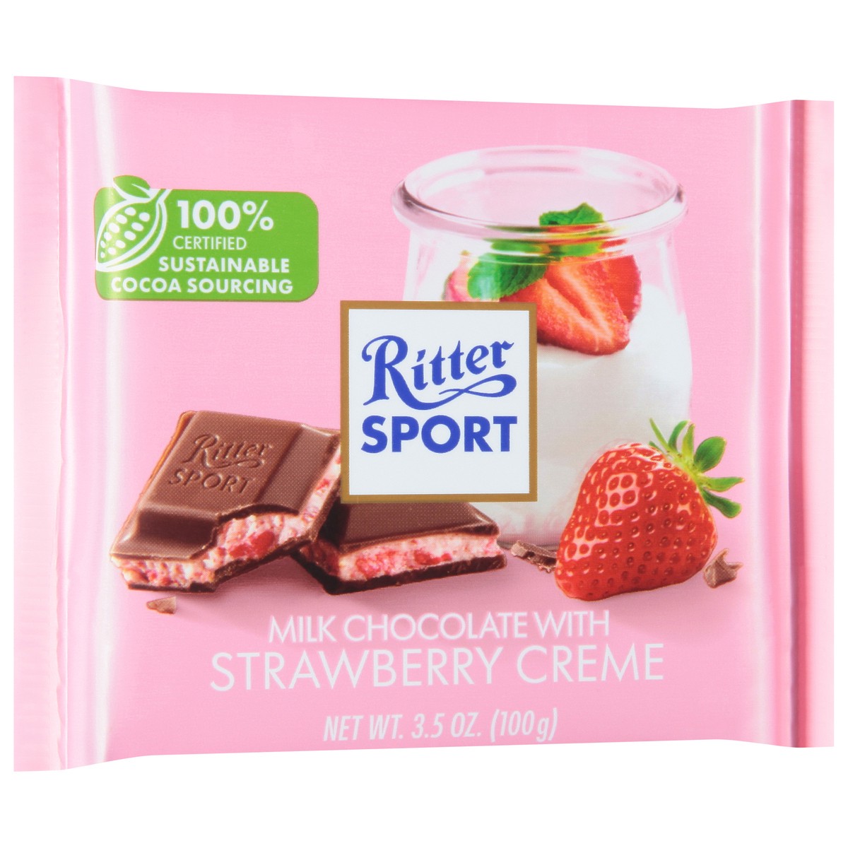 slide 2 of 9, Ritter Sport Milk Chocolate With Strawberry Creme, 3.5 oz