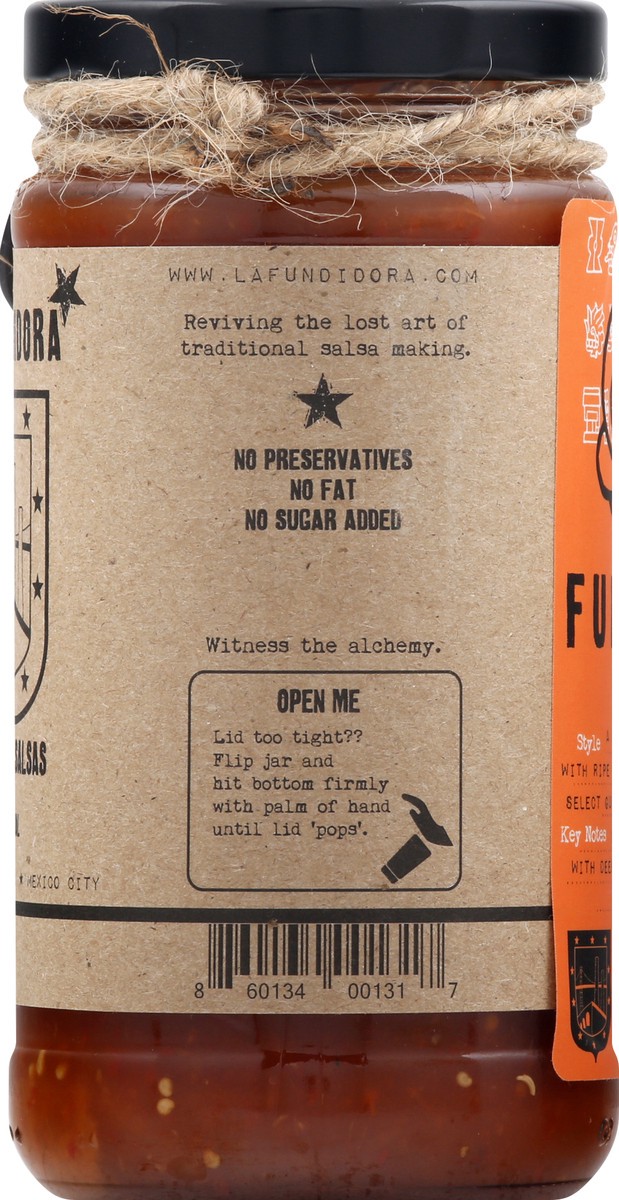 slide 3 of 9, La Fundidora Fuego Salsa 12 oz, 12 oz