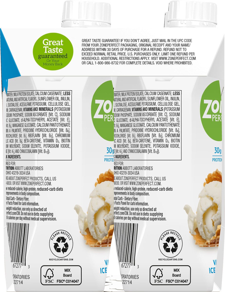 slide 7 of 9, Zone Perfect Carb Wise Vanilla Ice Cream Shakes 4.0 ea, 4 ct; 11 fl oz